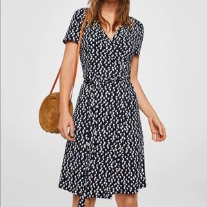 Mango bow wrap dress